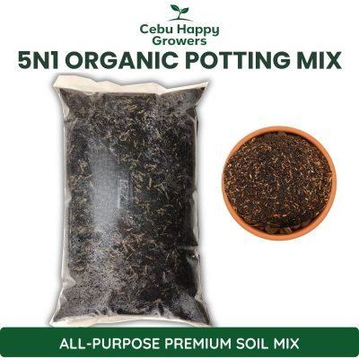 5n1 Organic Potting Mix – all-purpose soil blend by Cebu Happy Growers for vegetables, fruits, flowers, and houseplants.