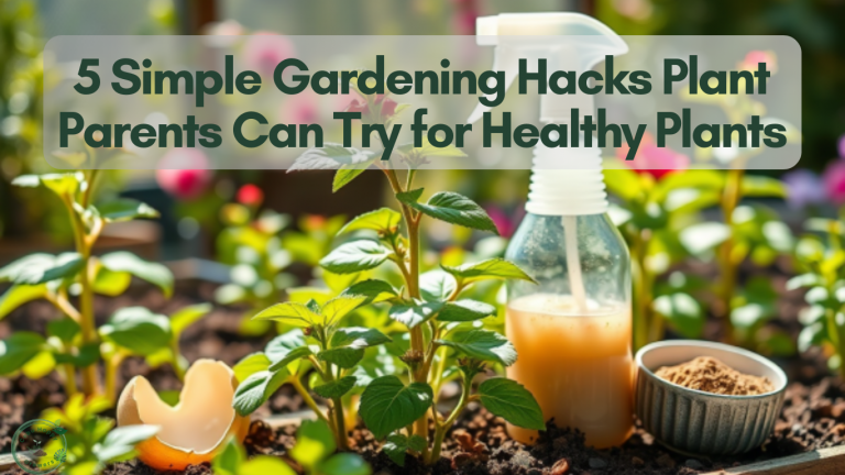 5 simple gardening hacks Cebu plant parents can try: eggshell boost, banana fertilizer, DIY pest spray, coffee grounds, and cinnamon.”