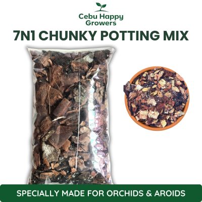 7-in-1 chunky potting mix for aroids by Cebu Happy Growers, well-draining soil for monstera, philodendron, and anthurium.