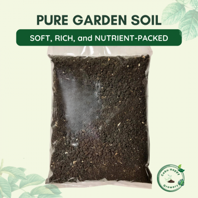 Premium Garden Soil – soft, nutrient-rich soil blend by Cebu Happy Growers for vegetables, flowers, herbs, and fruit-bearing plants