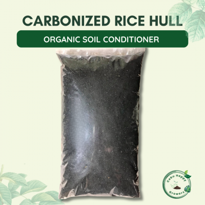 Carbonized Rice Hull – organic soil conditioner by Cebu Happy Growers that enhances aeration, moisture retention & soil fertility for healthier plants