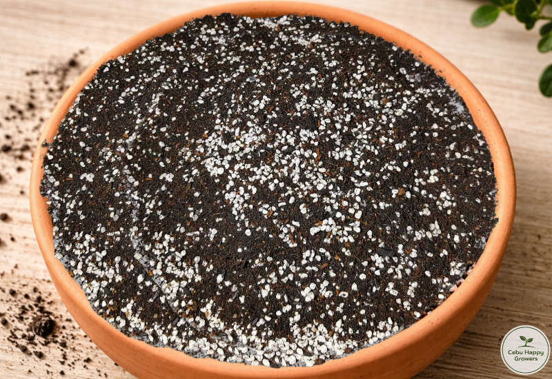 Well-draining texture of Cebu Happy Growers 6n1 soilless potting mix for bonsai and succulents