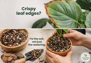 Why plant leaves turn brown and crispy due to poor soil and root stress